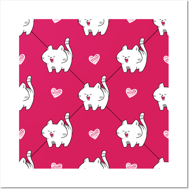 Cute Little Cat - Meow, Meow, Meow Wall Art by Eskitus Fashion